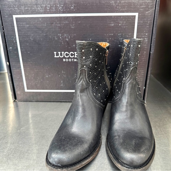 Lucchese Harley Stud Boots in black Stonewash leather. Brand NEW! - Picture 9 of 9